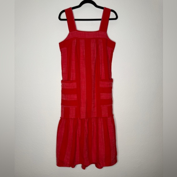 Maeve Anthropologie Tonal Stripe Midi Dress Red Size S - Picture 1 of 7